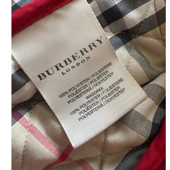 Burberry Nova Check Lining Red Quilted Zipper Jacket Small Made in England - Picture 6 of 11